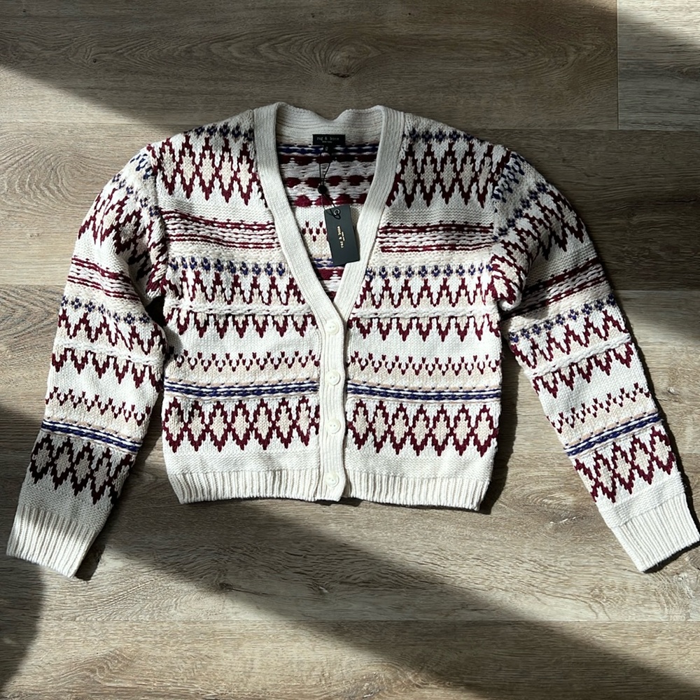 Rag & Bone NWT Willow Fair Isle wool cardigan